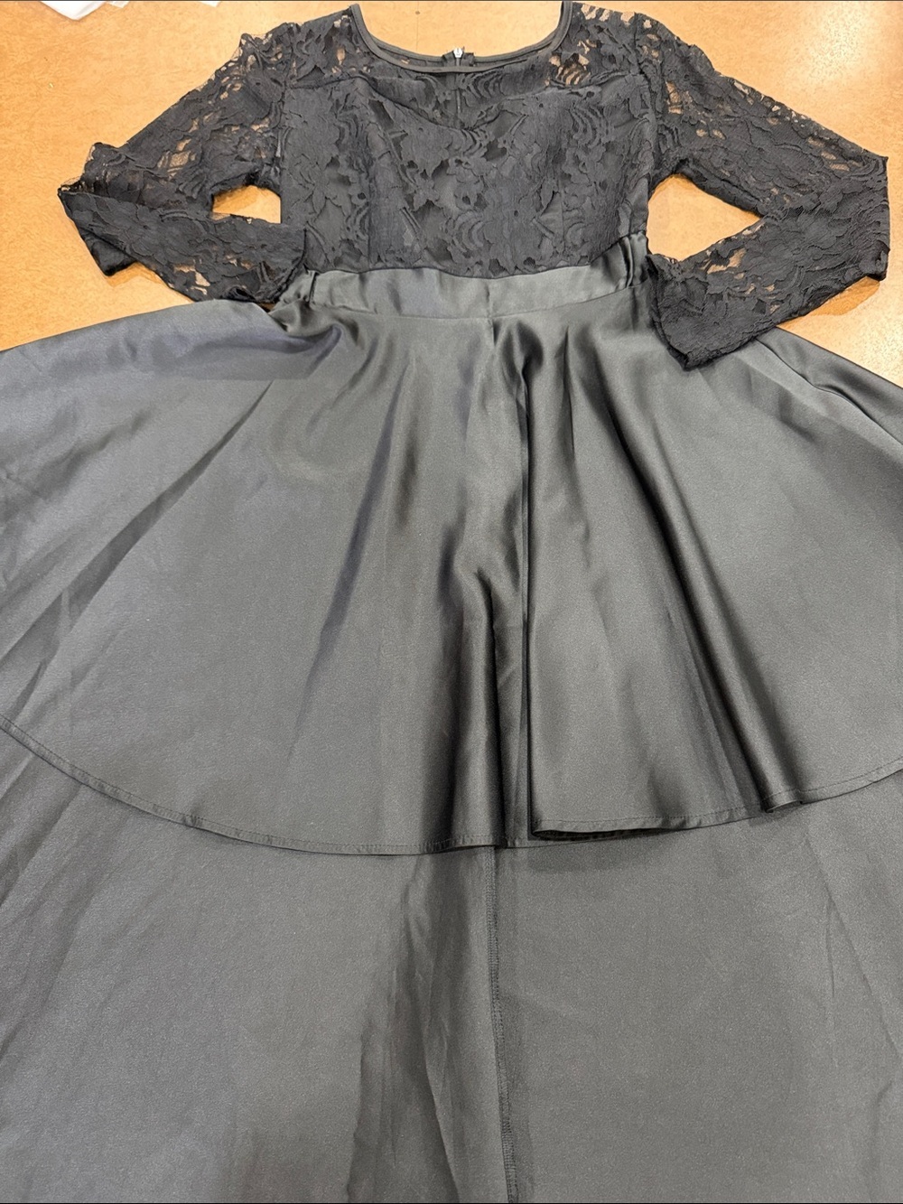Like New Black Lace Bodice High-Low Skirt Dress Cocktail Date Night Dress Sz L